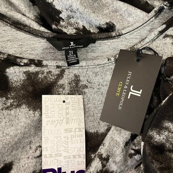 Jules & Leopold Women's Black Grey Blend Soft Sweater - Size 2X - NWT - Picture 2 of 4